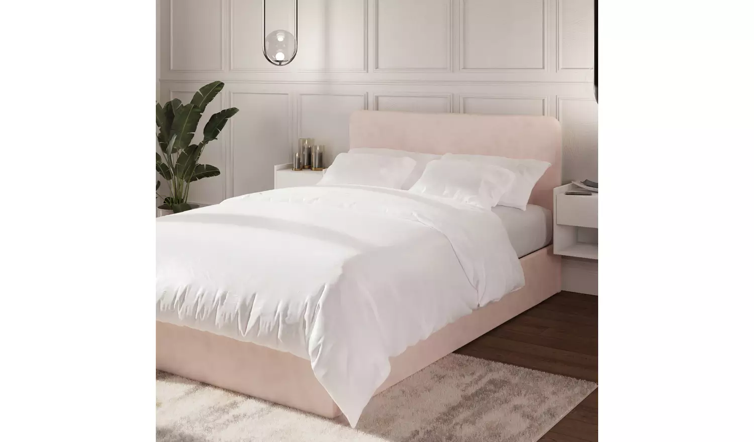 GFW Chiswick Double Side Lift Ottoman Bed - Pink