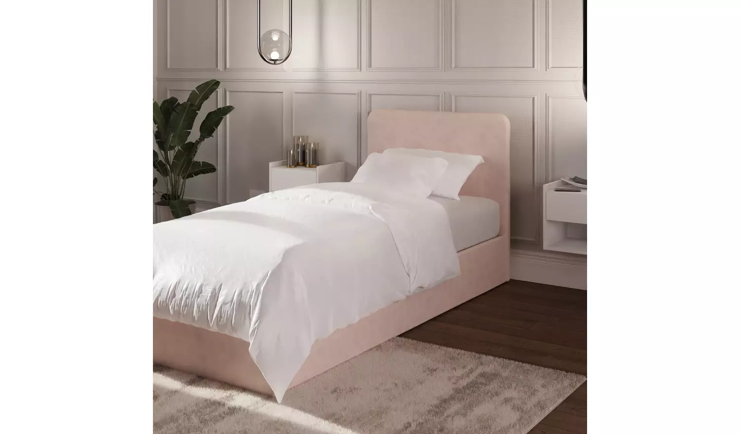 GFW Chiswick Single Side Lift Ottoman Bed - Pink