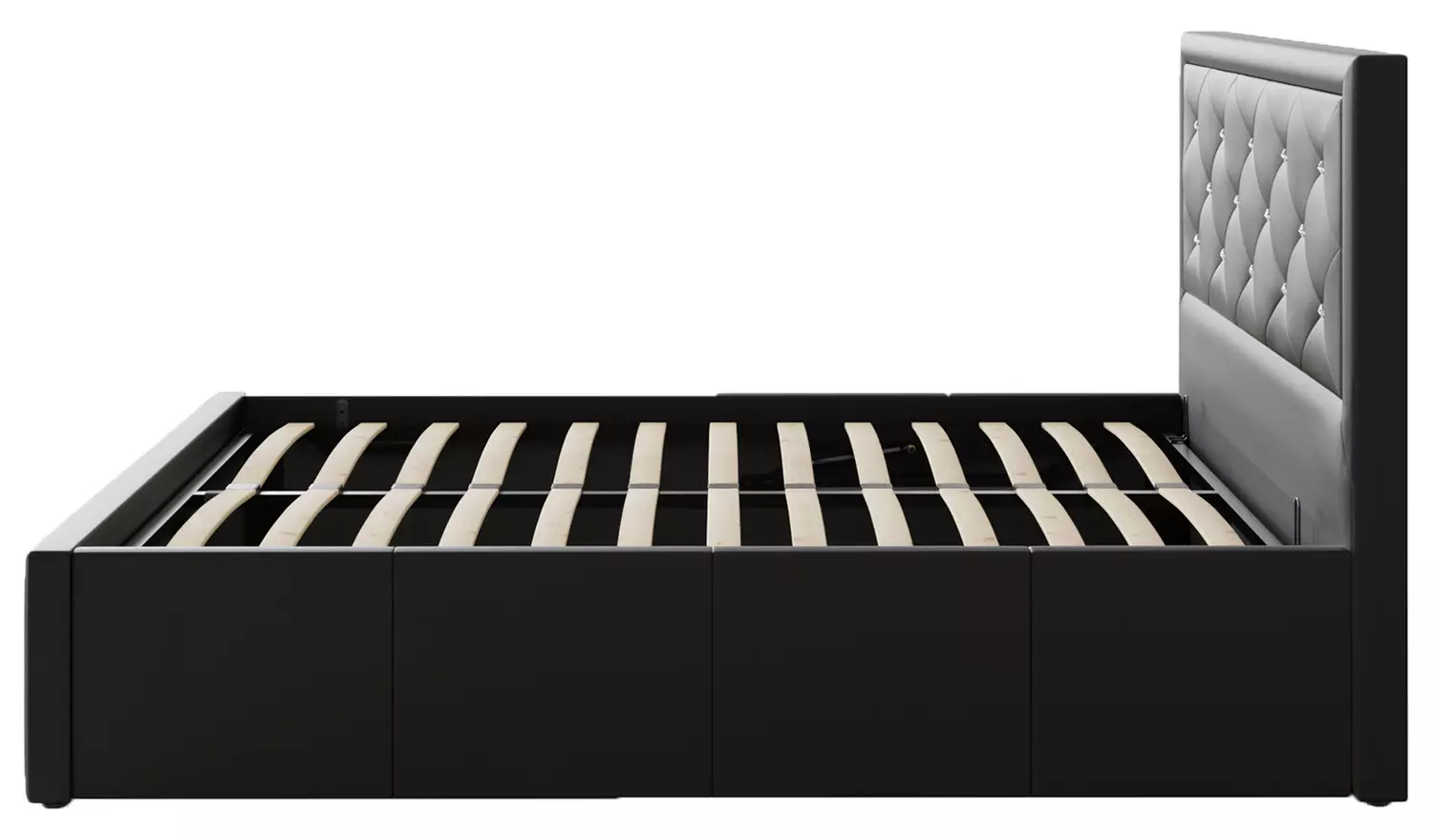 GFW Hollywood Ottoman Kingsize Bed Frame - Black