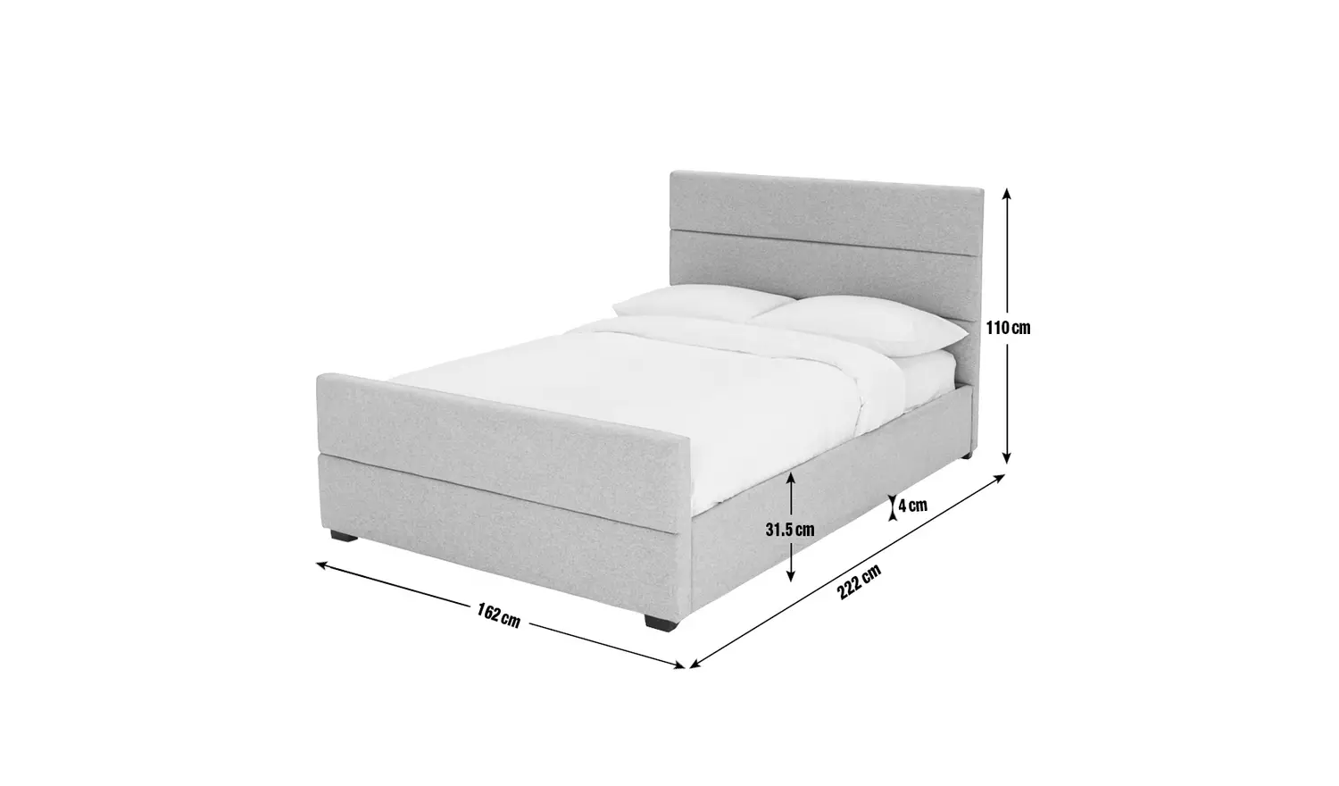 Argos Home Costa Fabric Kingsize Ottoman Bed Frame - Grey
