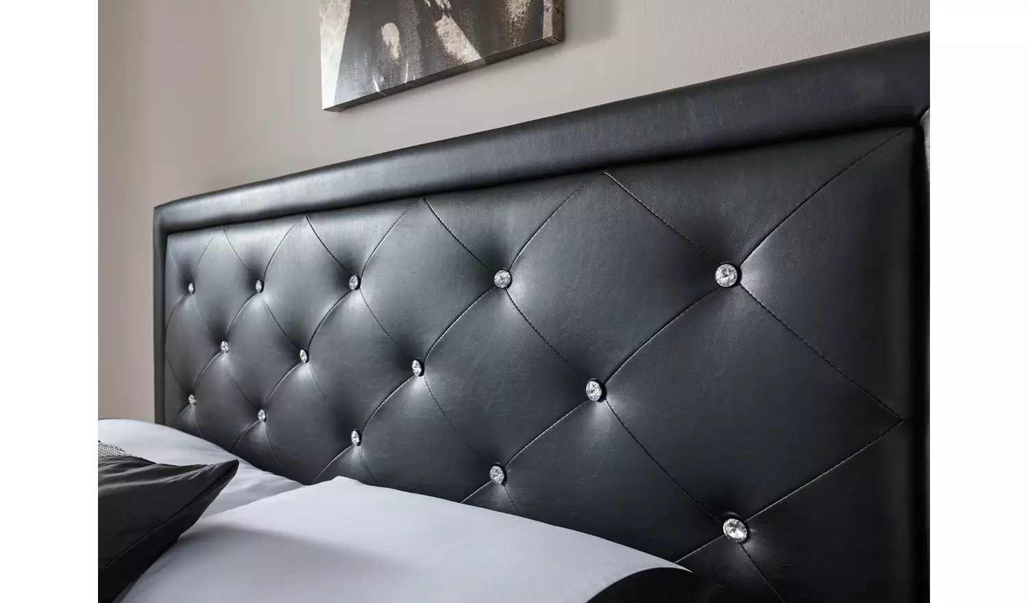 GFW Hollywood Ottoman Double Bed Frame - Black