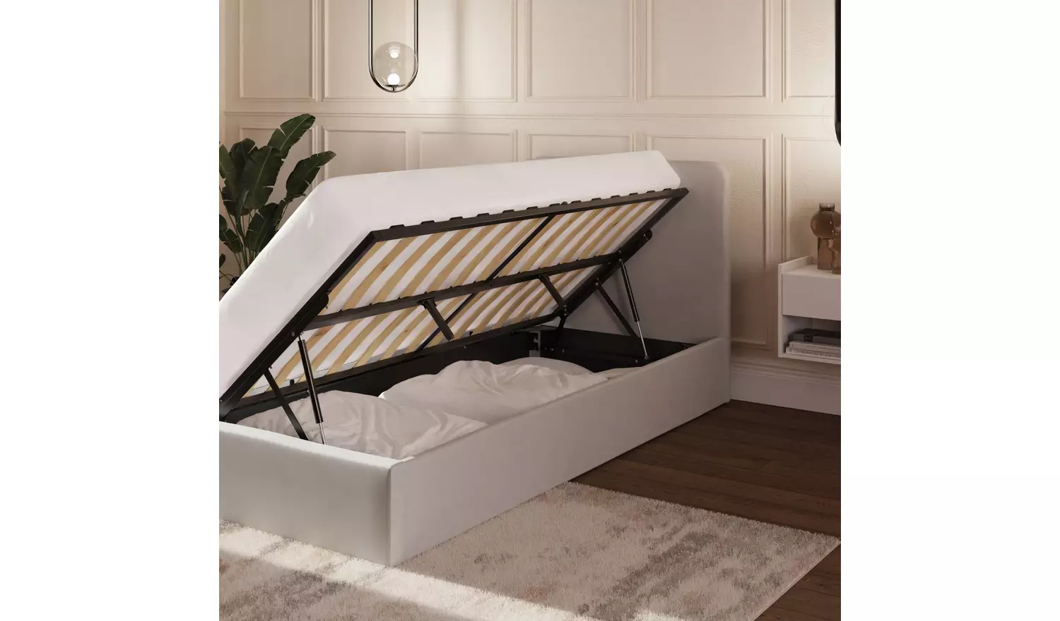 GFW Chiswick Single Side Lift Ottoman Bed - Grey