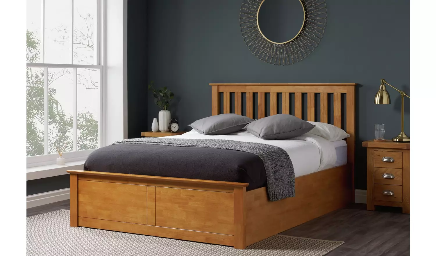 Birlea Phoenix Small Double End Lift Ottoman Bed - Oak