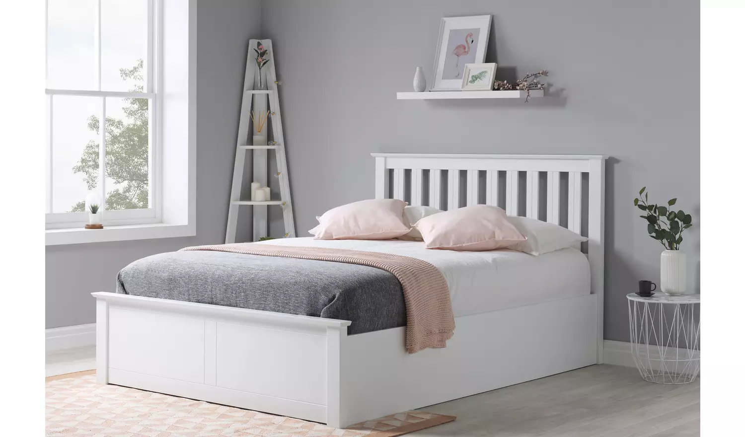 Birlea Phoenix Kingsize End Lift Ottoman Bed - White