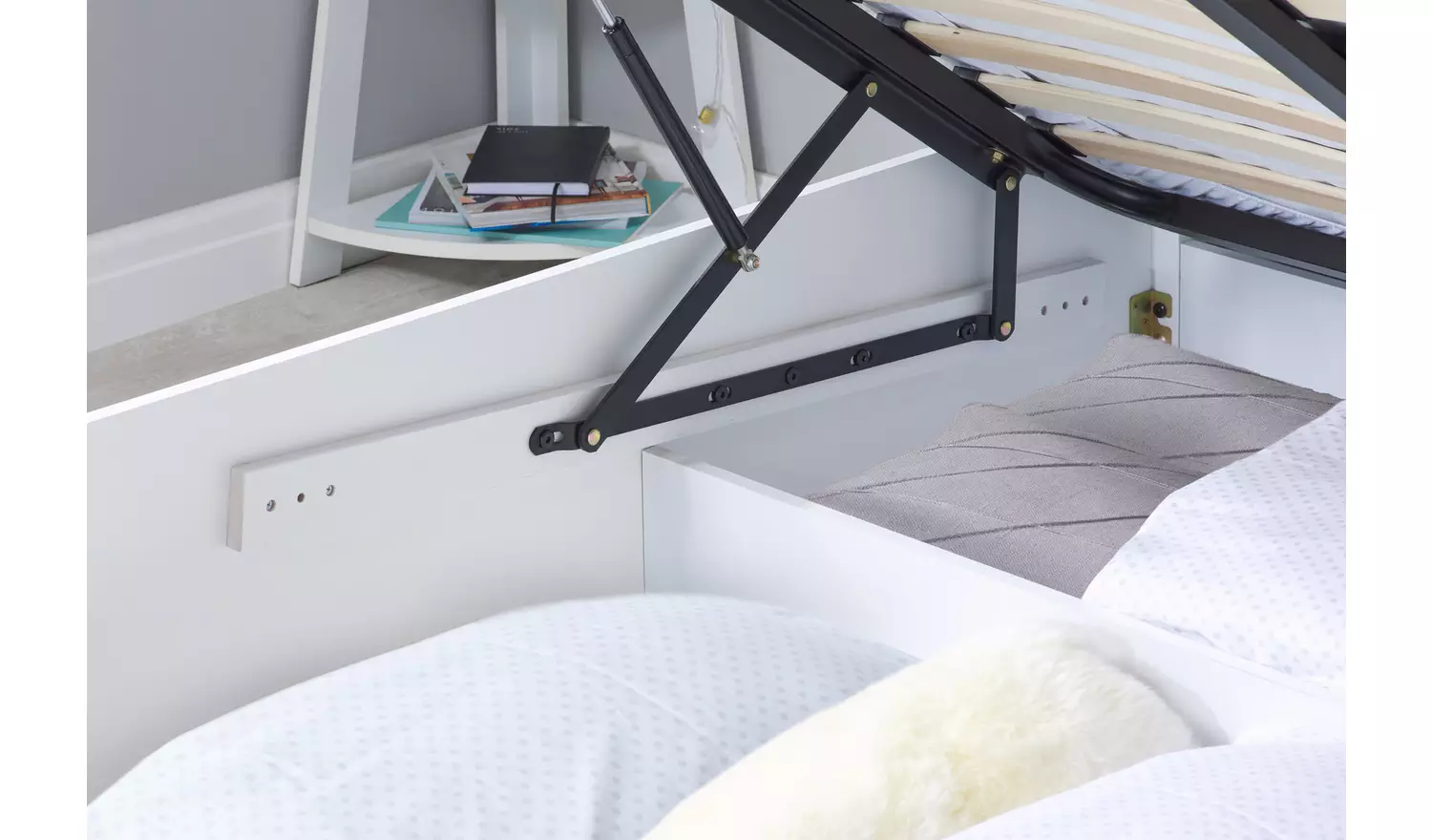 Birlea Phoenix Kingsize End Lift Ottoman Bed - White