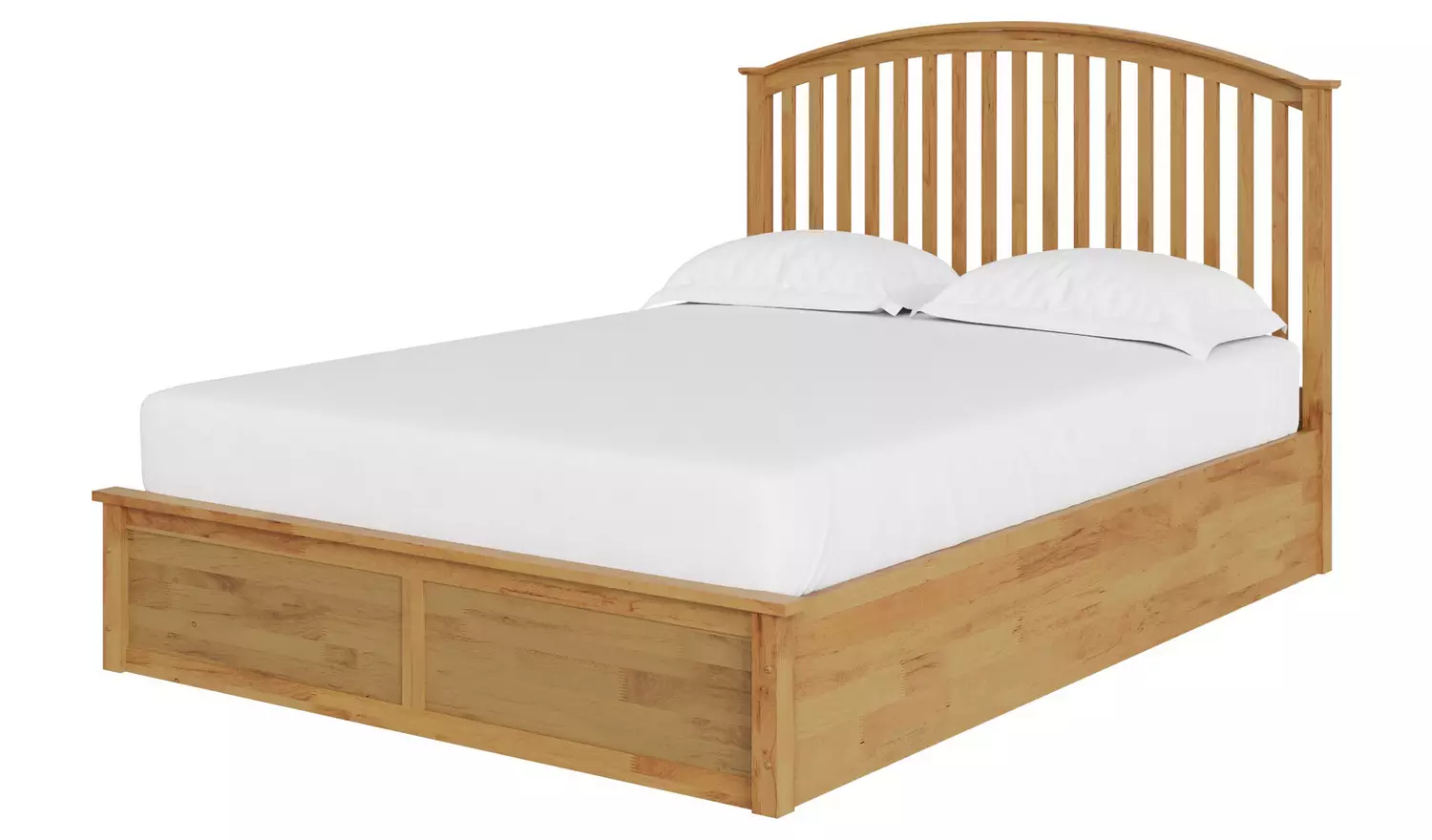 GFW Madrid Ottoman Double Wooden Bed Frame - Oak Effect