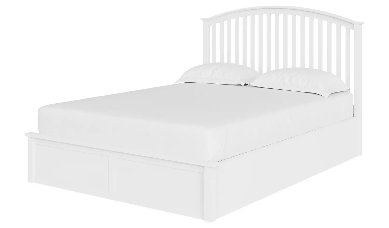 GFW Madrid Ottoman Double Wooden Bed Frame - White