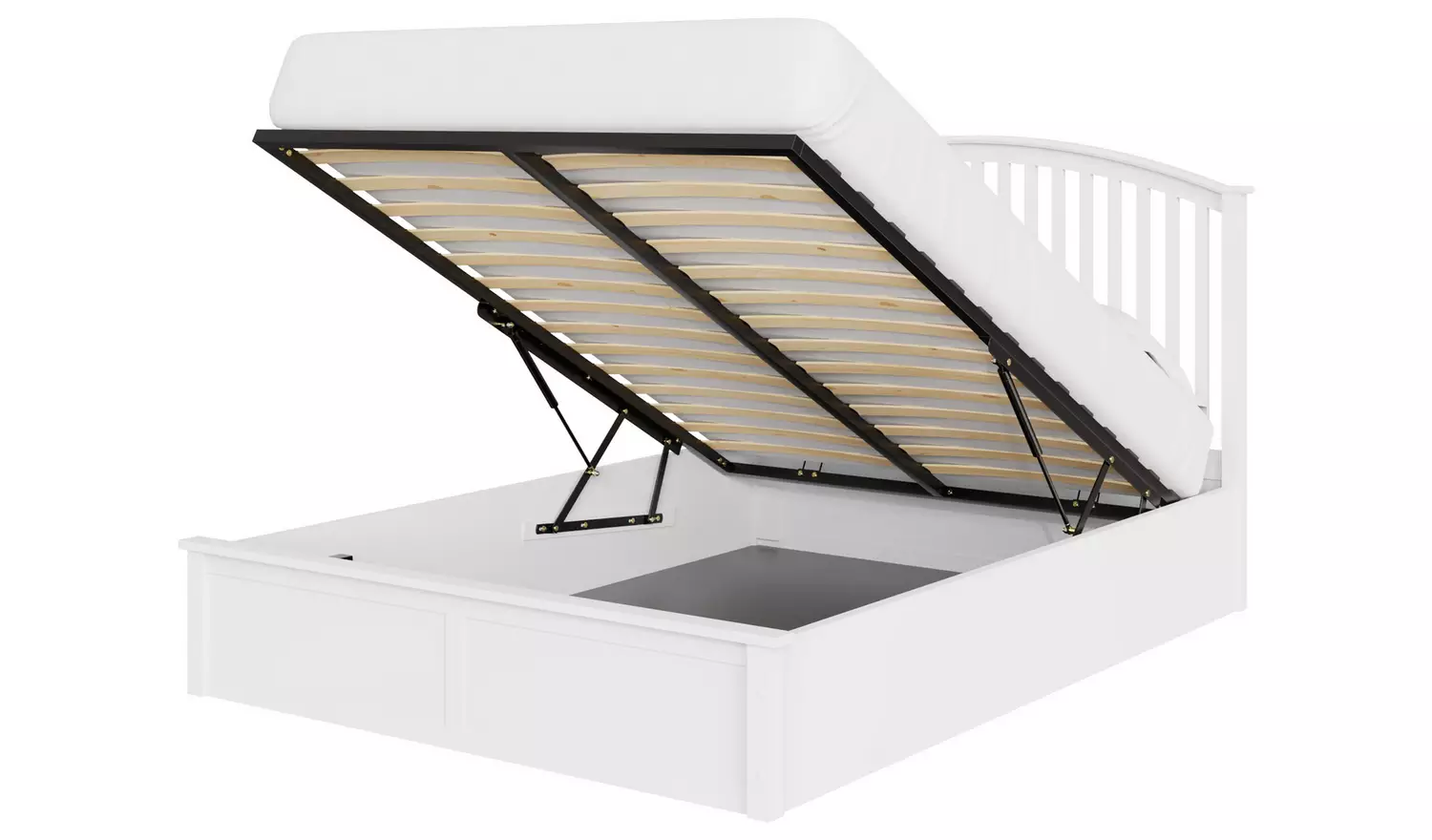 GFW Madrid Ottoman Double Wooden Bed Frame - White