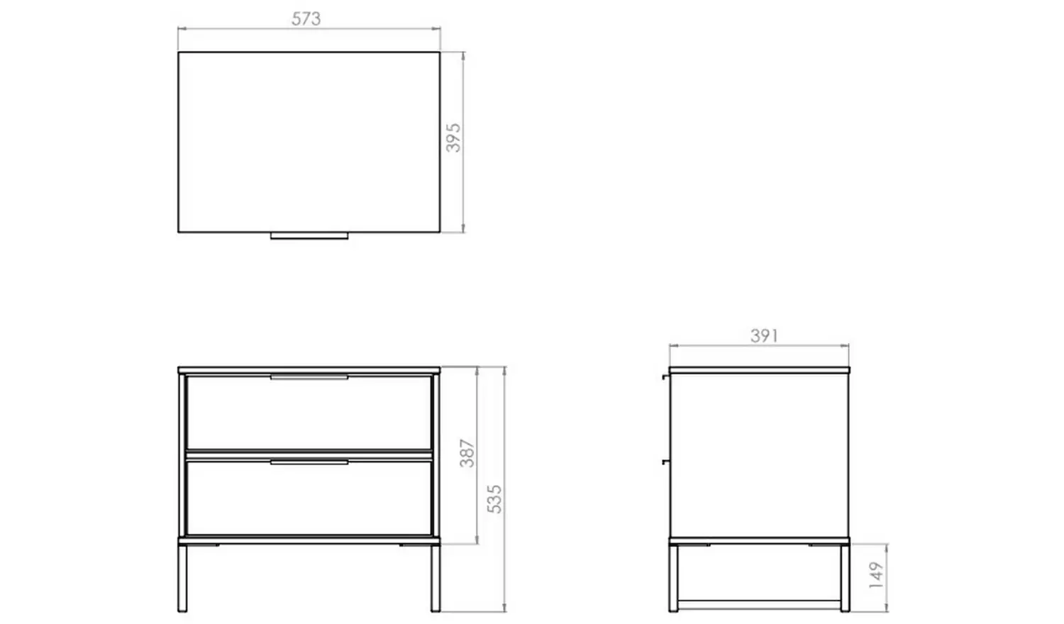 Livara Messina 2 Drawer Bedside Table - Green
