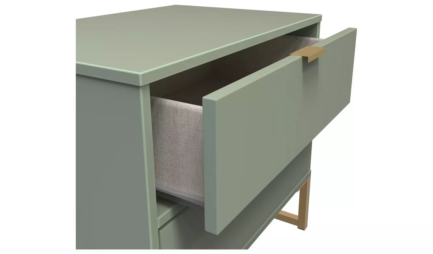 Livara Messina 2 Drawer Bedside Table - Green