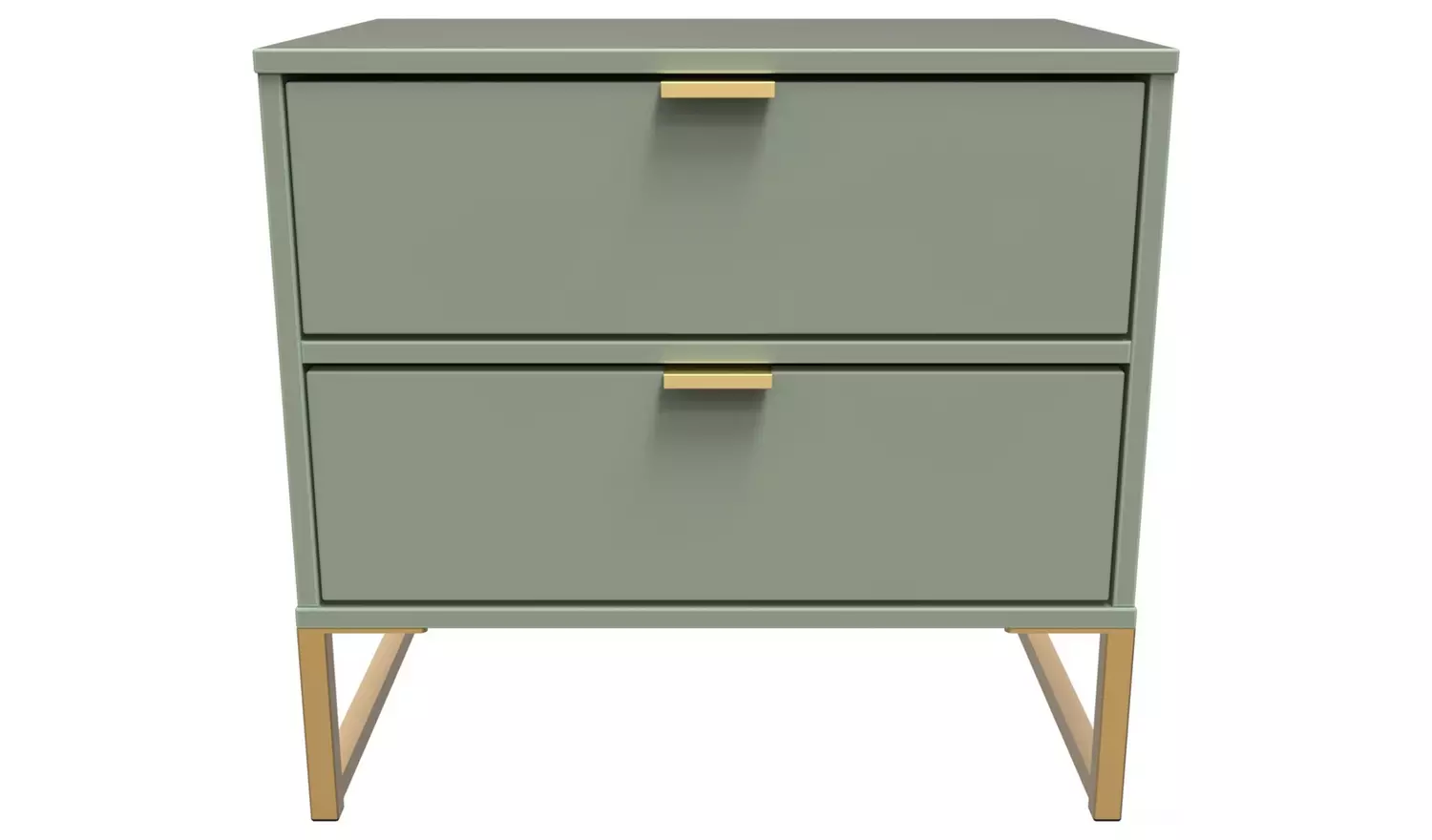 Livara Messina 2 Drawer Bedside Table - Green