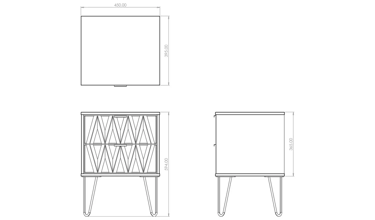 Livara Tivoli 2 Drawer Bedside Table - Oak