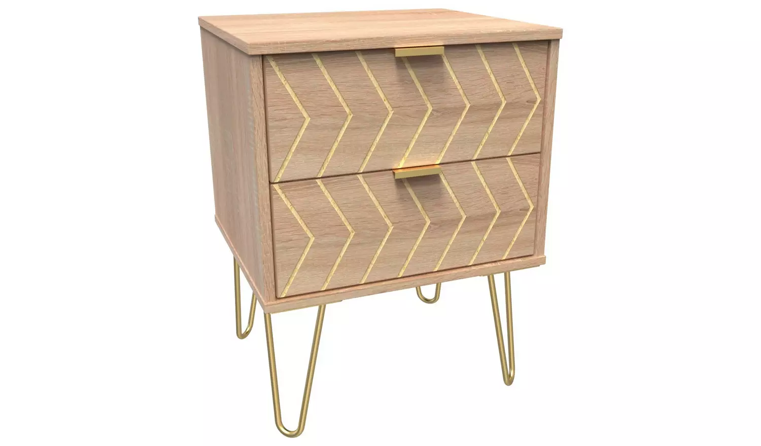 Livara Tivoli 2 Drawer Bedside Table - Oak