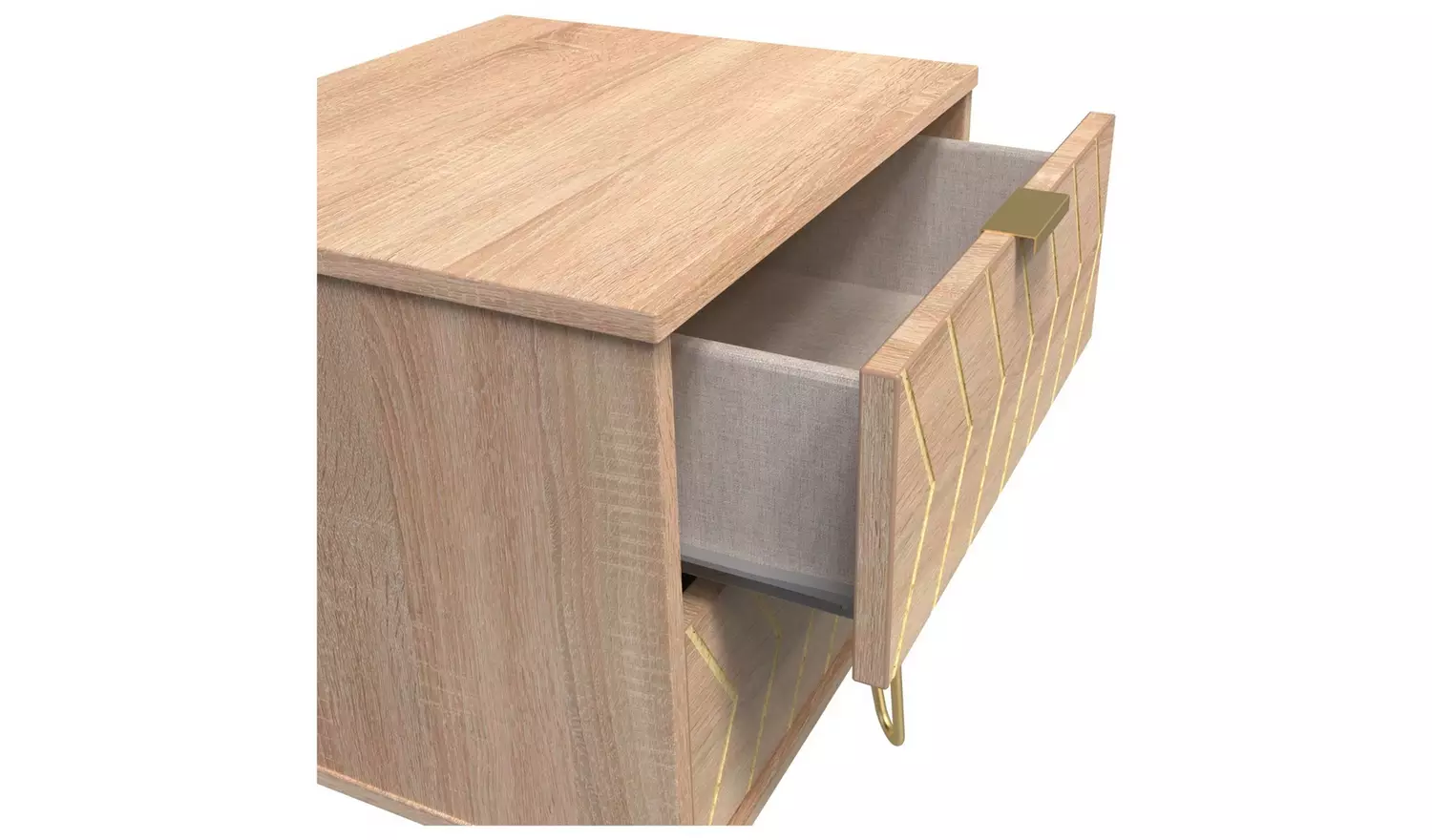 Livara Tivoli 2 Drawer Bedside Table - Oak