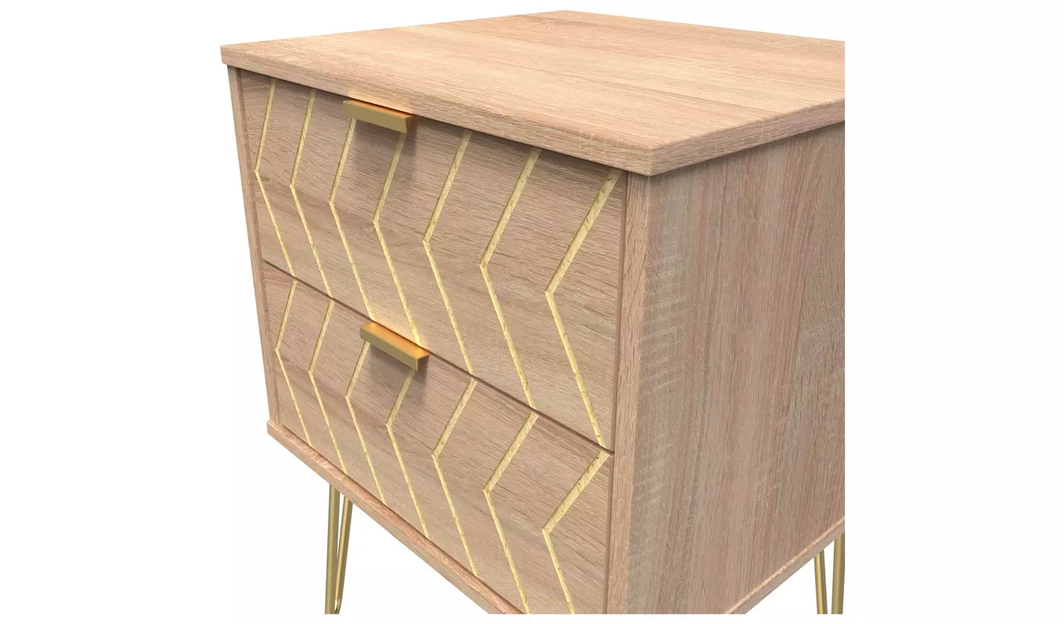 Livara Tivoli 2 Drawer Bedside Table - Oak