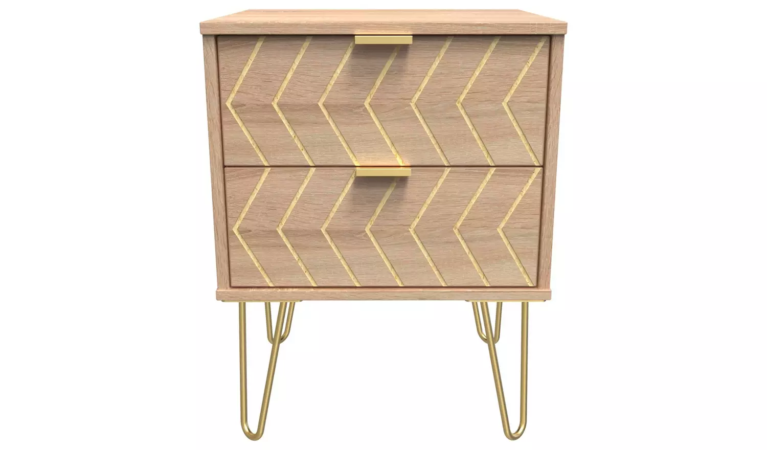 Livara Tivoli 2 Drawer Bedside Table - Oak