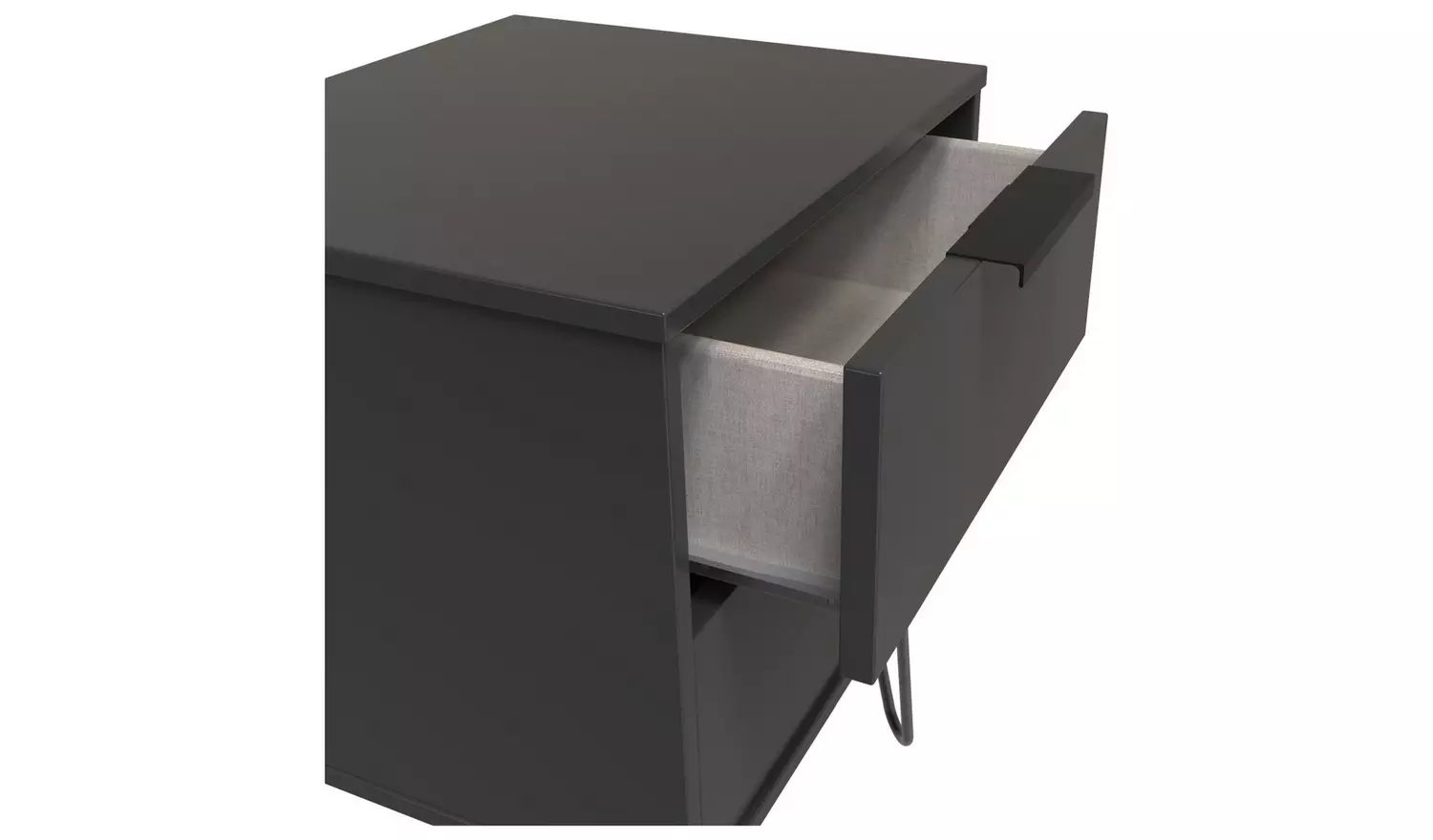 Verona 2 Drawer Bedside Table - Grey