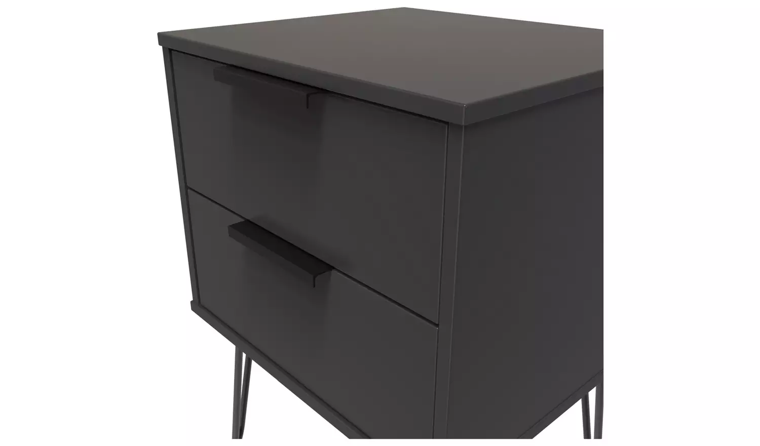 Verona 2 Drawer Bedside Table - Grey