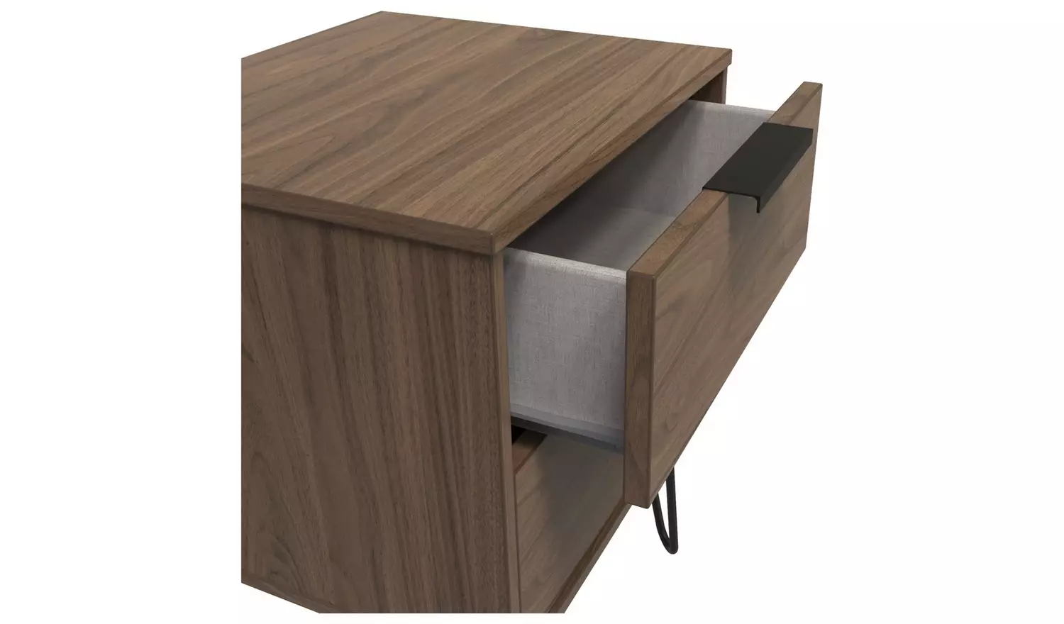 Livara Verona 2 Drawer Bedside Table - Walnut Effect