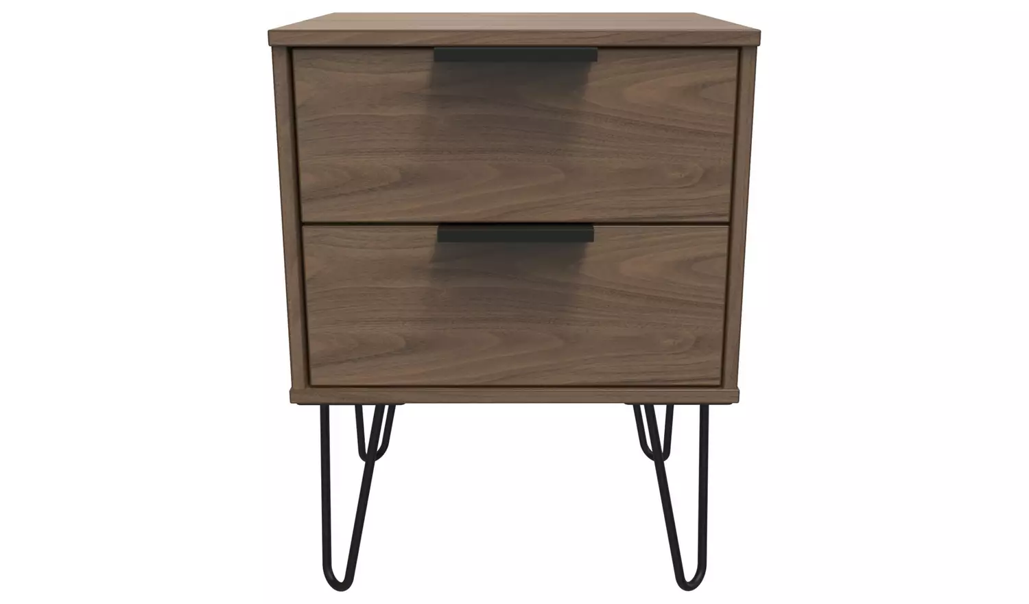 Livara Verona 2 Drawer Bedside Table - Walnut Effect