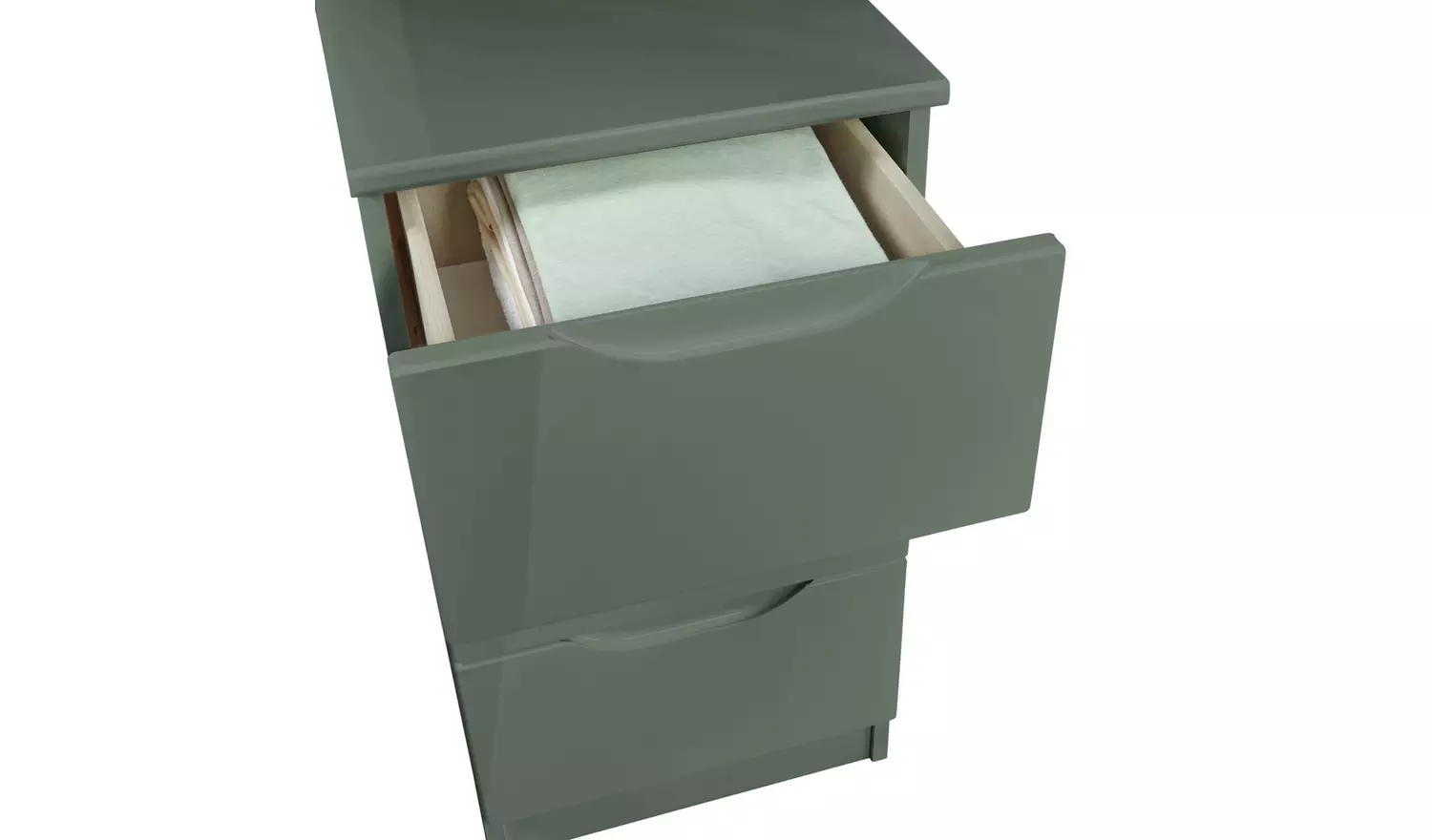 Legato 3 Drawer Bedside Table - Green