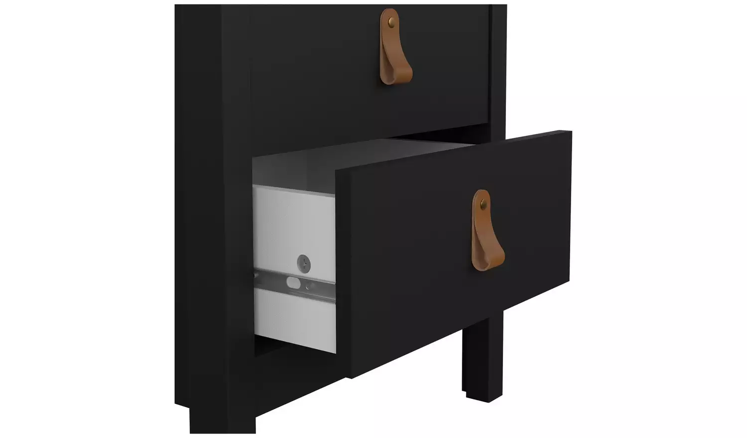Tvilum Madrid 2 Drawer Bedside Table - Black