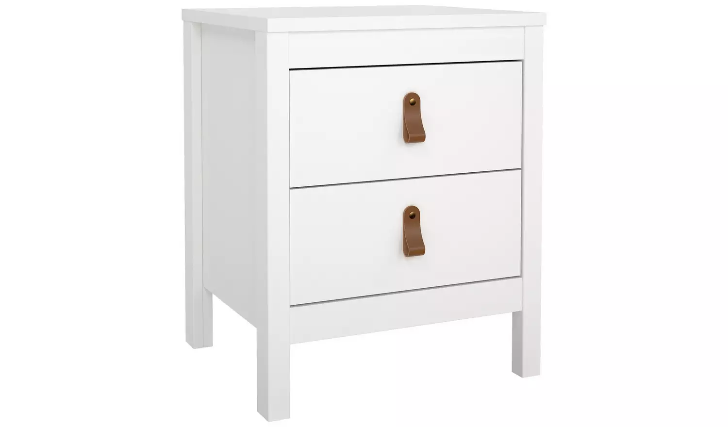 Tvilum Madrid 2 Drawer Bedside Table- White