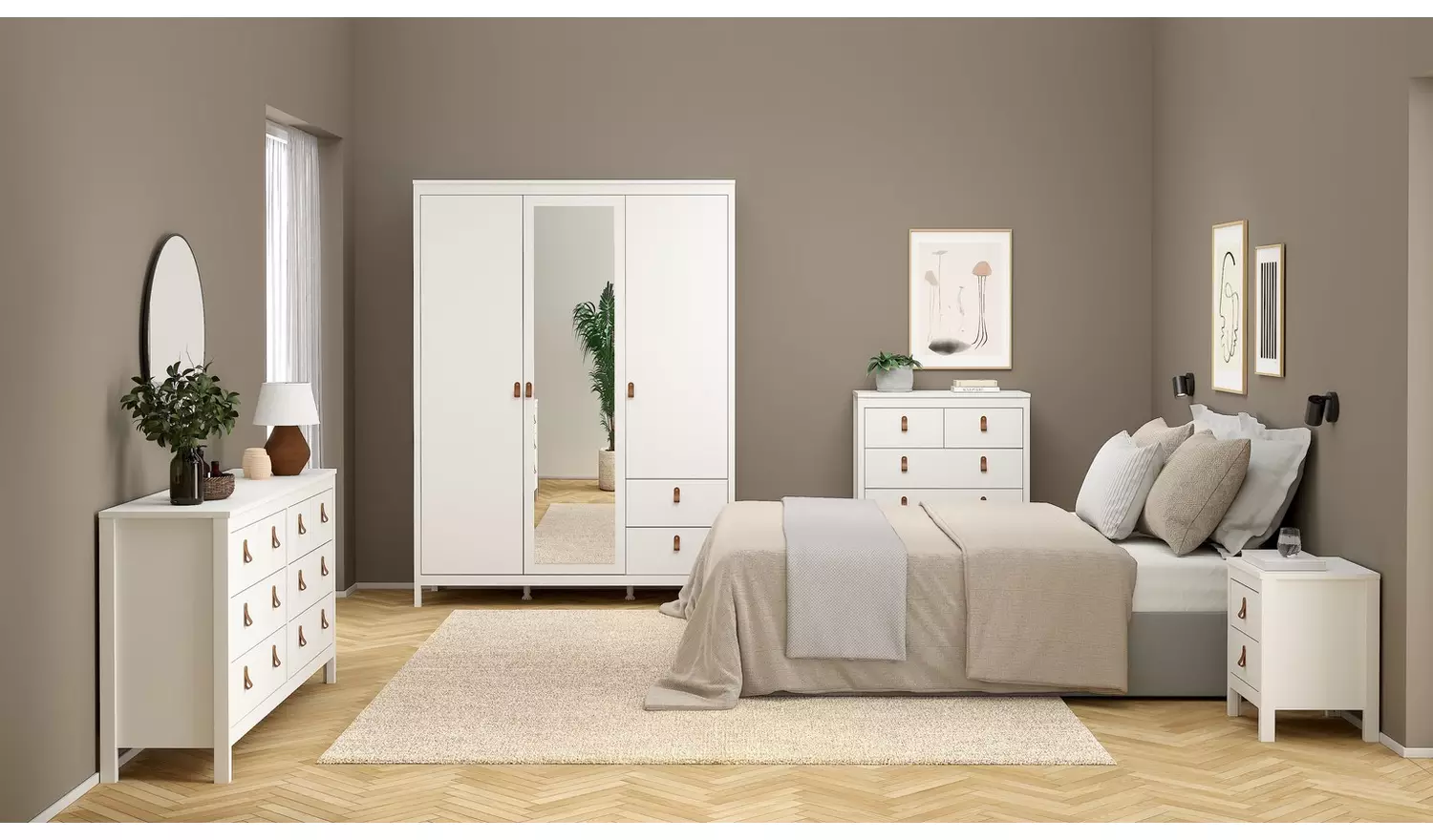 Tvilum Madrid 2 Drawer Bedside Table- White