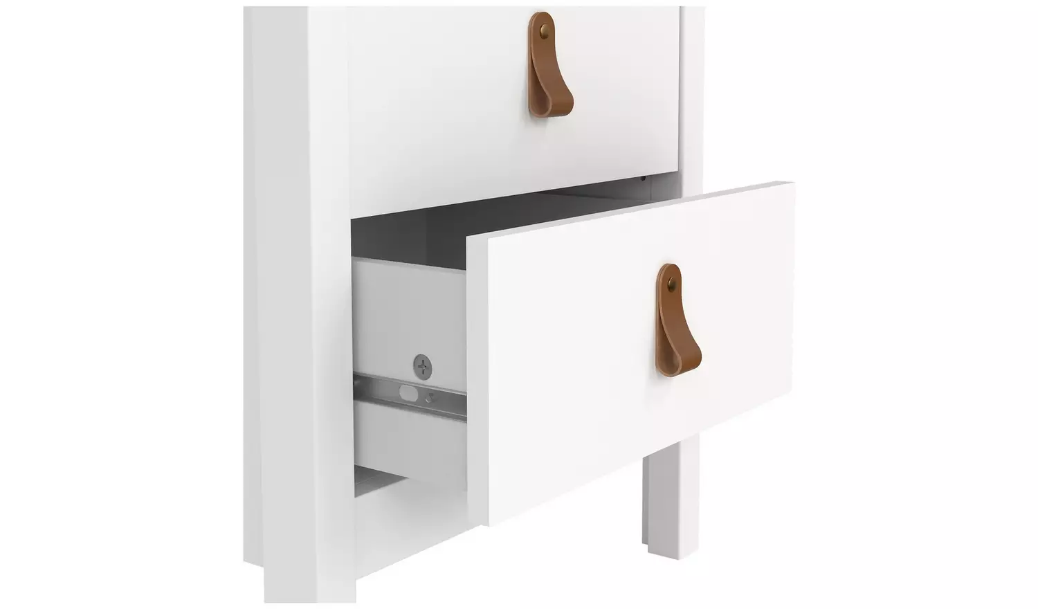 Tvilum Madrid 2 Drawer Bedside Table- White