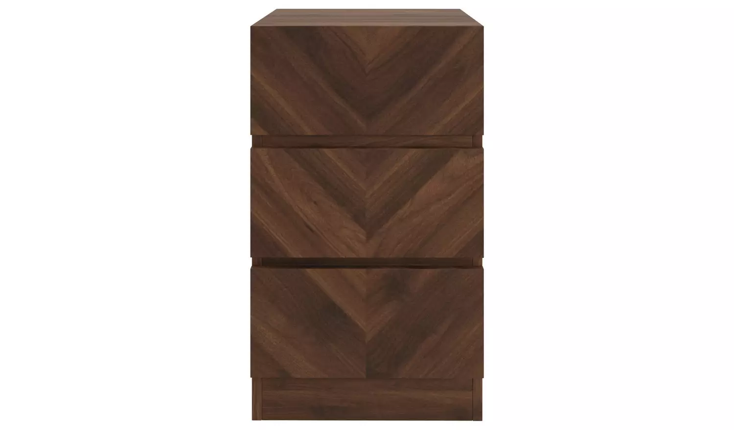 GFW Catania 3 Drawers Set of 2 Bedside Table -Walnut