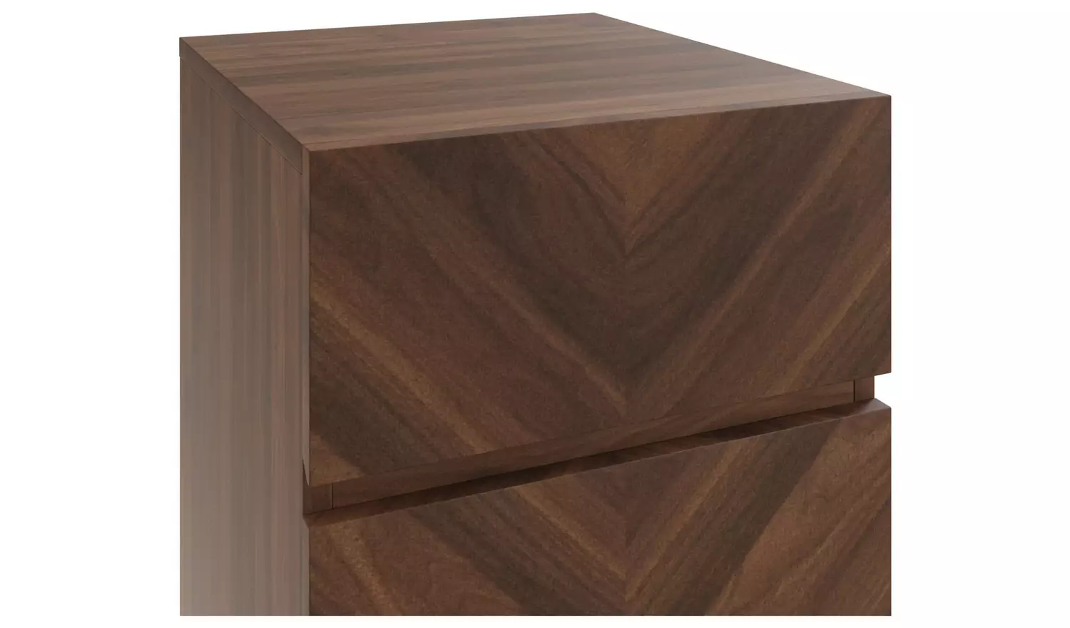 GFW Catania 3 Drawers Set of 2 Bedside Table -Walnut