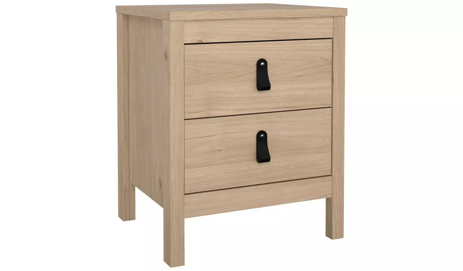 Tvilum Madrid 2 Drawer Bedside Table - Oak