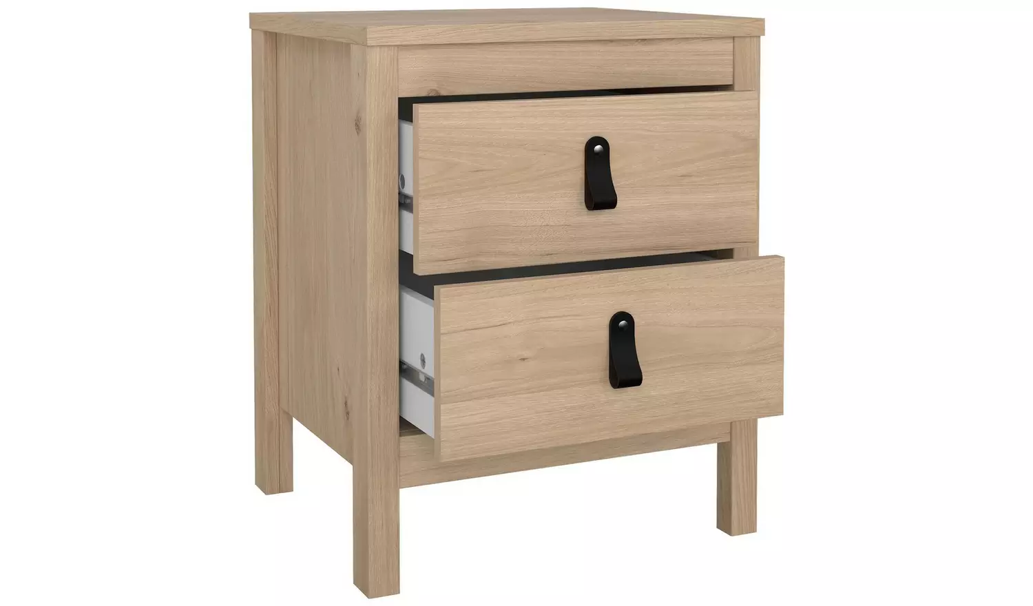 Tvilum Madrid 2 Drawer Bedside Table - Oak