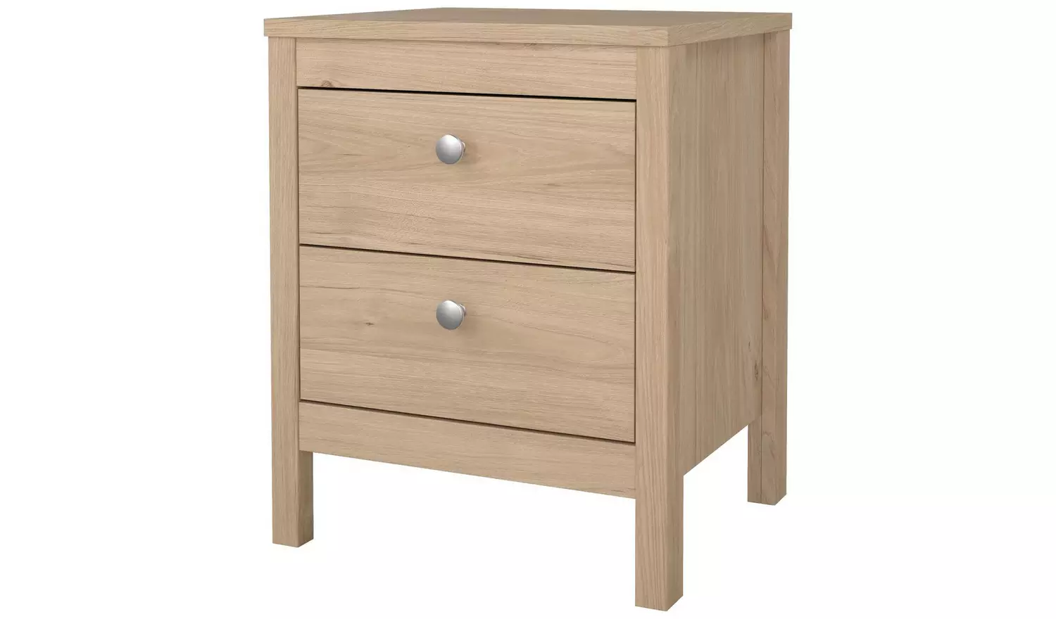 Tvilum Madrid 2 Drawer Bedside Table - Oak