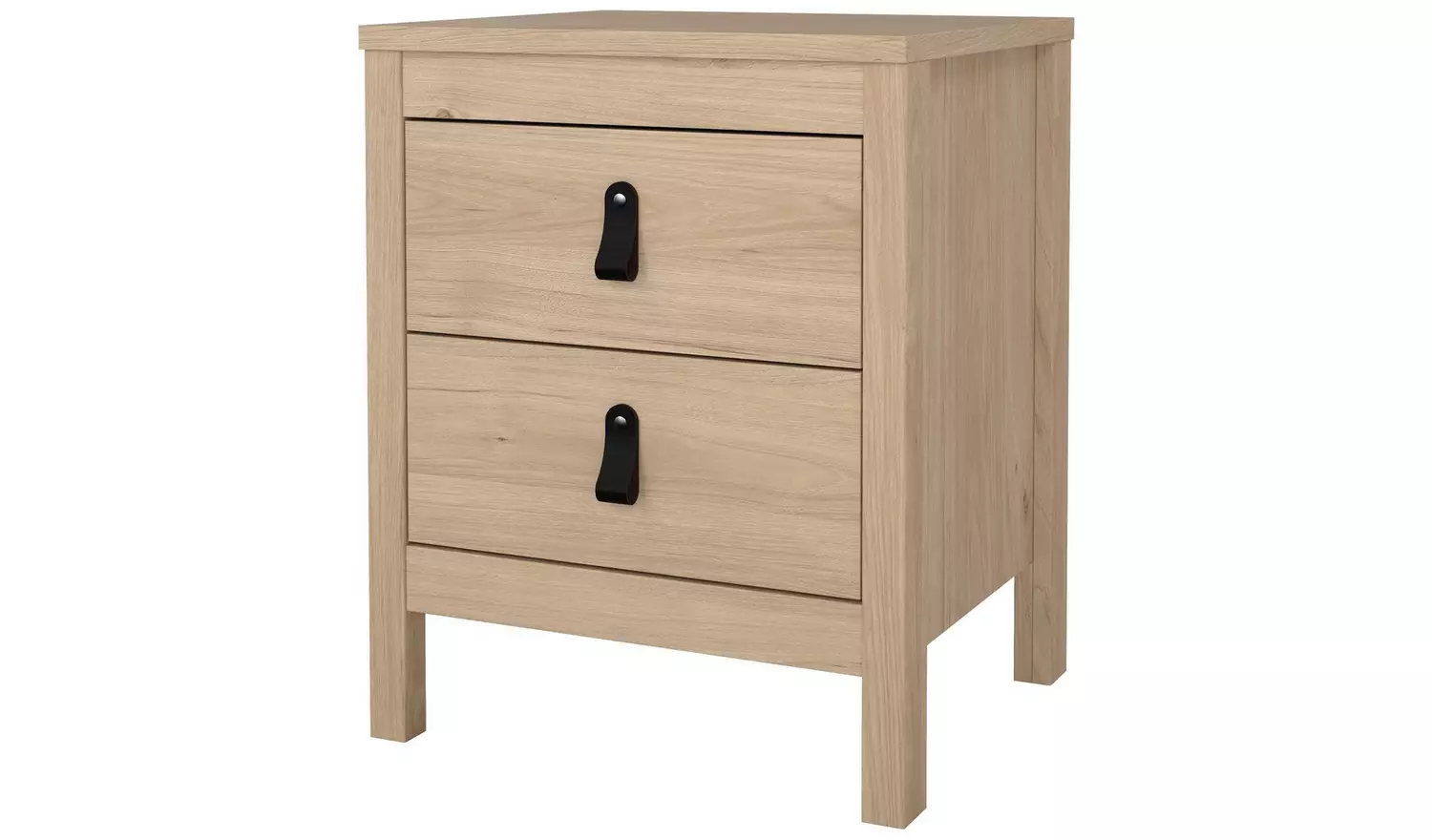 Tvilum Madrid 2 Drawer Bedside Table - Oak