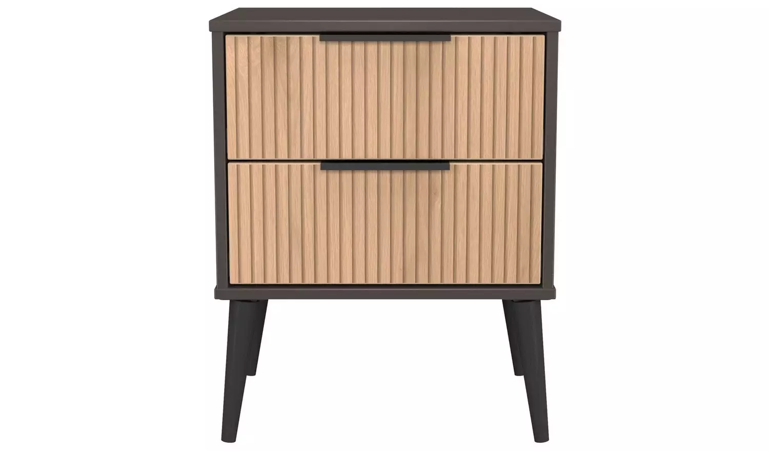 Livara Bergen 2 Drawer Bedside Table - Grey & Oak