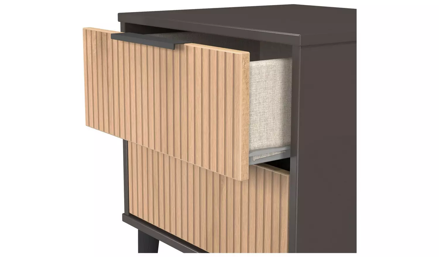 Livara Bergen 2 Drawer Bedside Table - Grey & Oak