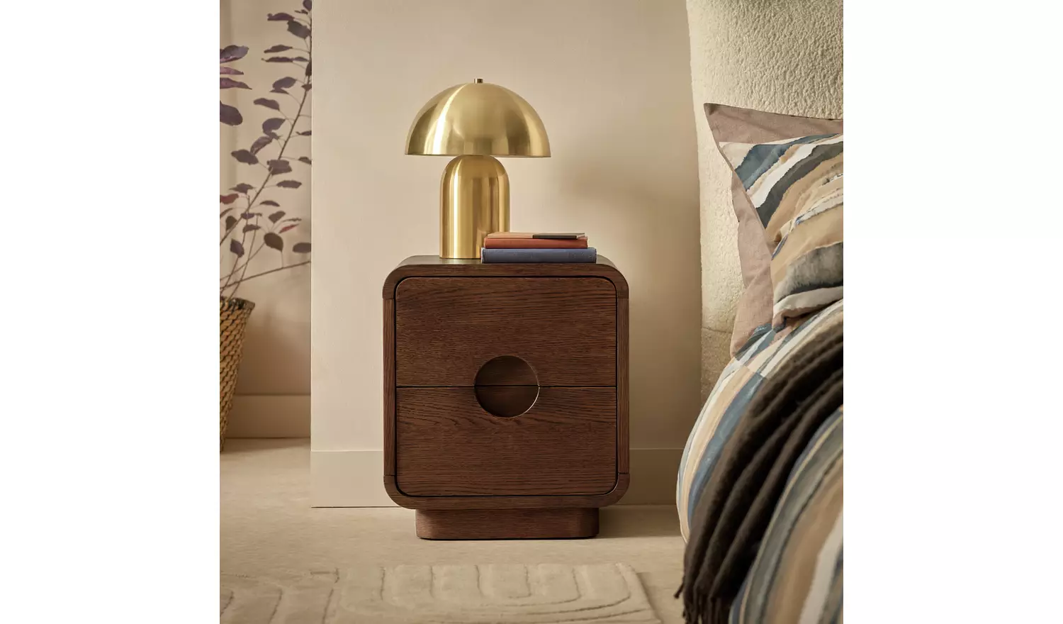 Habitat Adeje 2 Drawer Bedside Table - Walnut