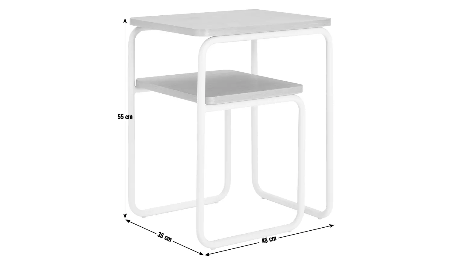 Habitat Leigh Metal Bedside Table - White