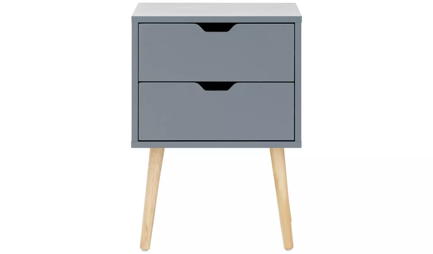 GFW Nyborg 2 Drawer Bedside Table - Dark Grey