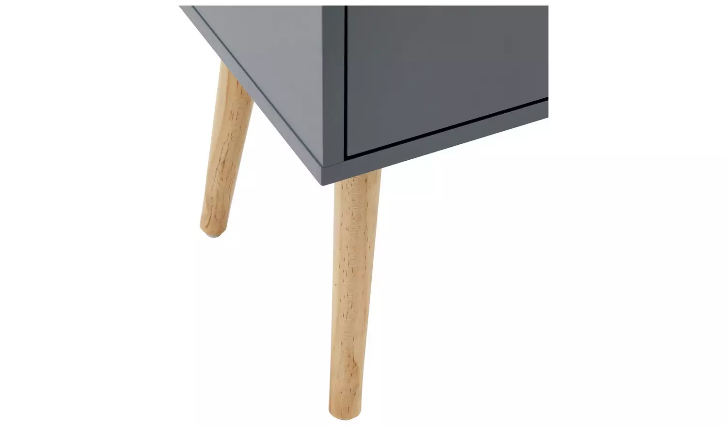 GFW Nyborg 2 Drawer Bedside Table - Dark Grey