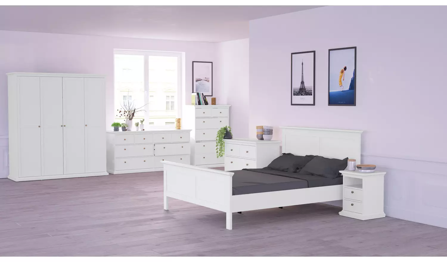 TvilumParis 2 Drawer Bedside Table - White