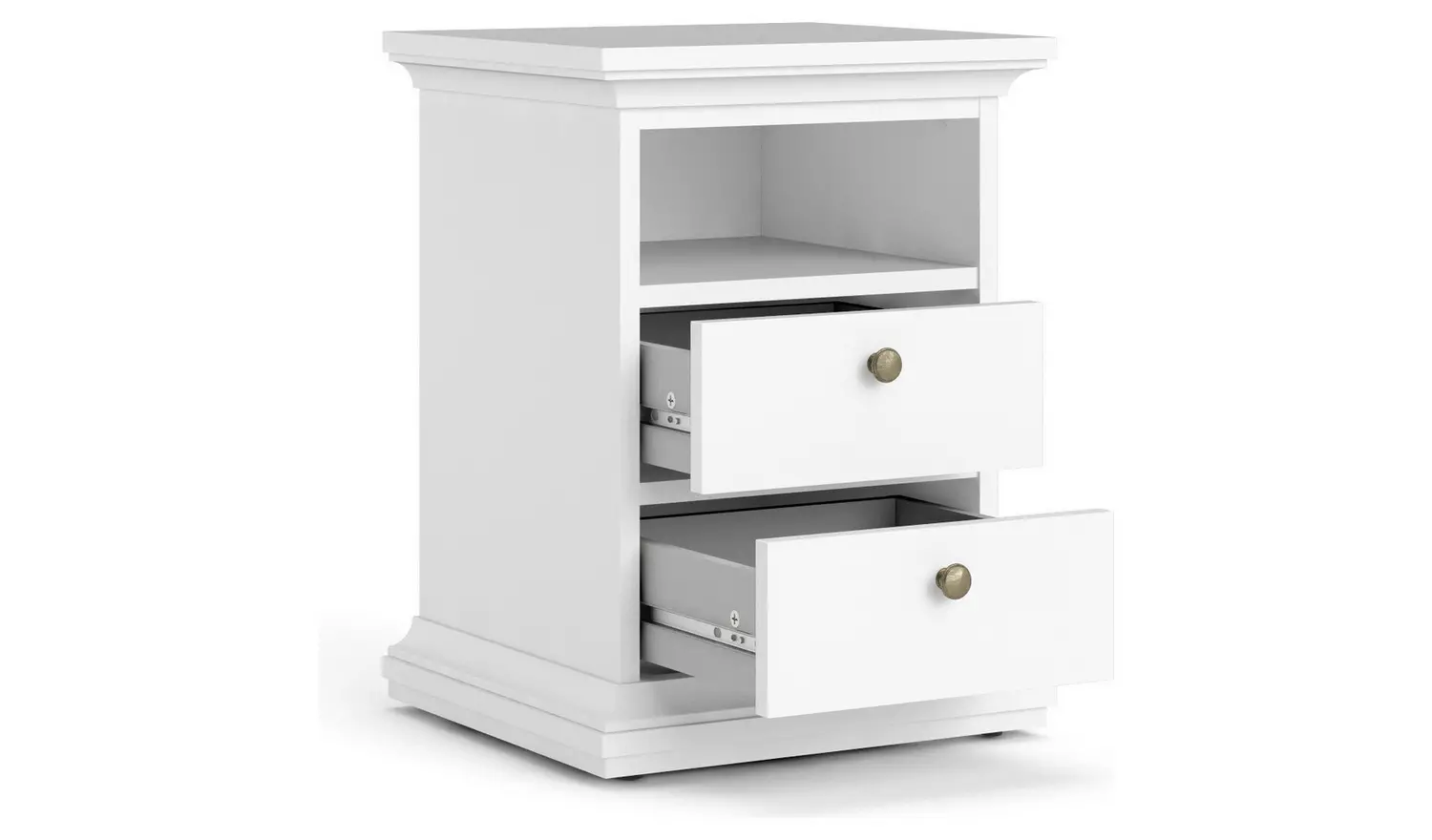 TvilumParis 2 Drawer Bedside Table - White