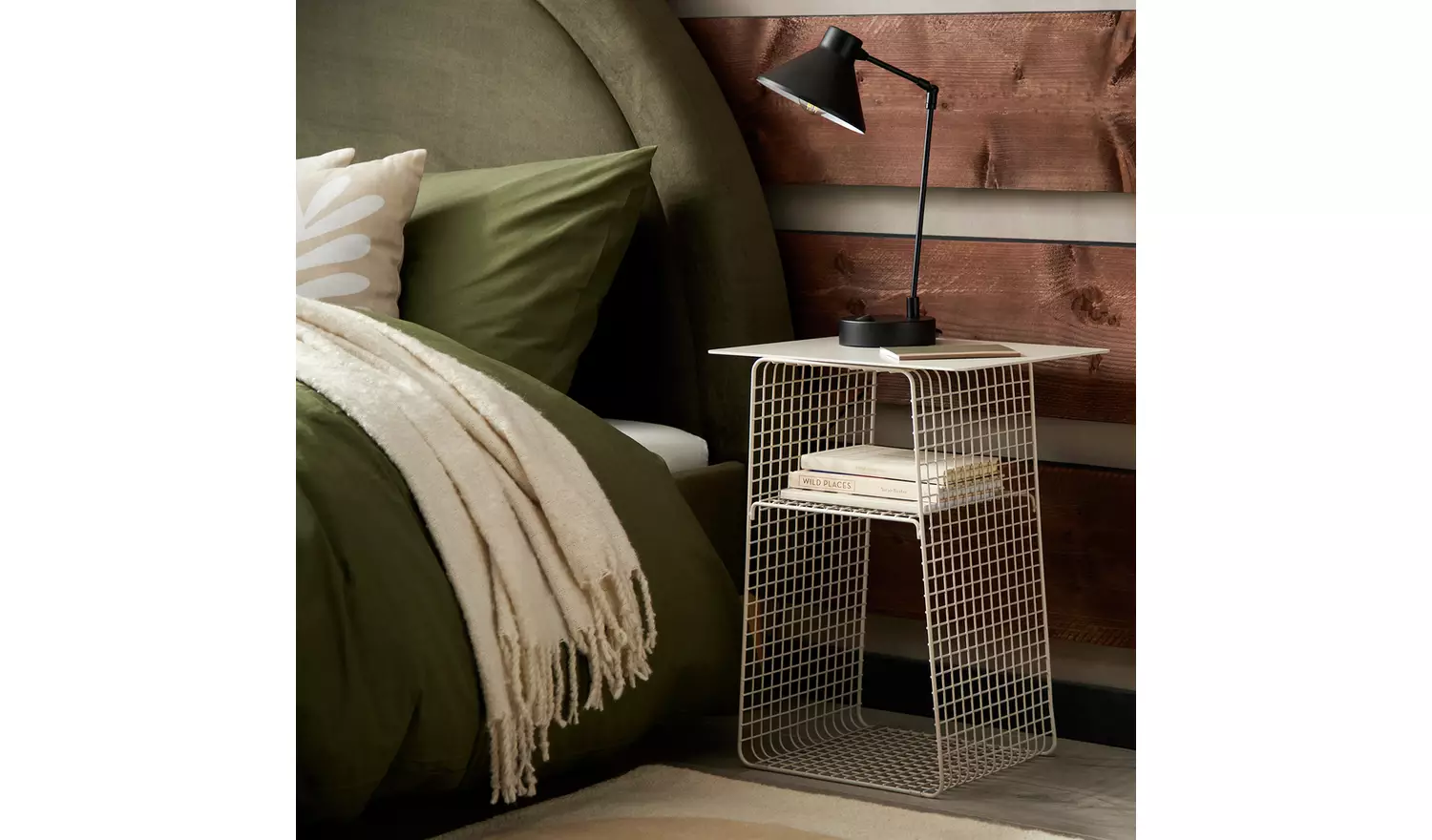 Habitat Cal Metal Bedside Table - Grey