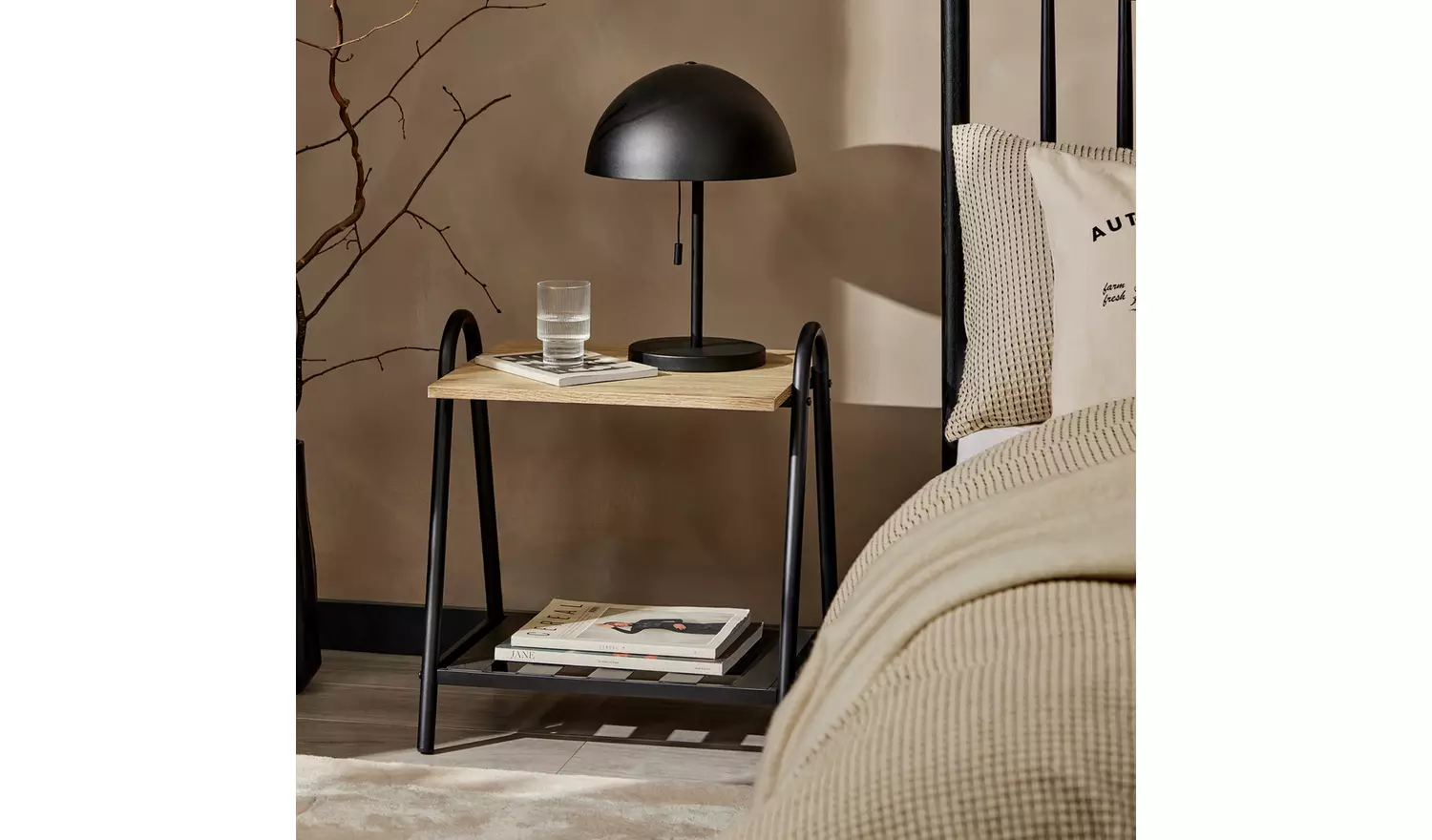 Habitat Turner Bedside Table - Black