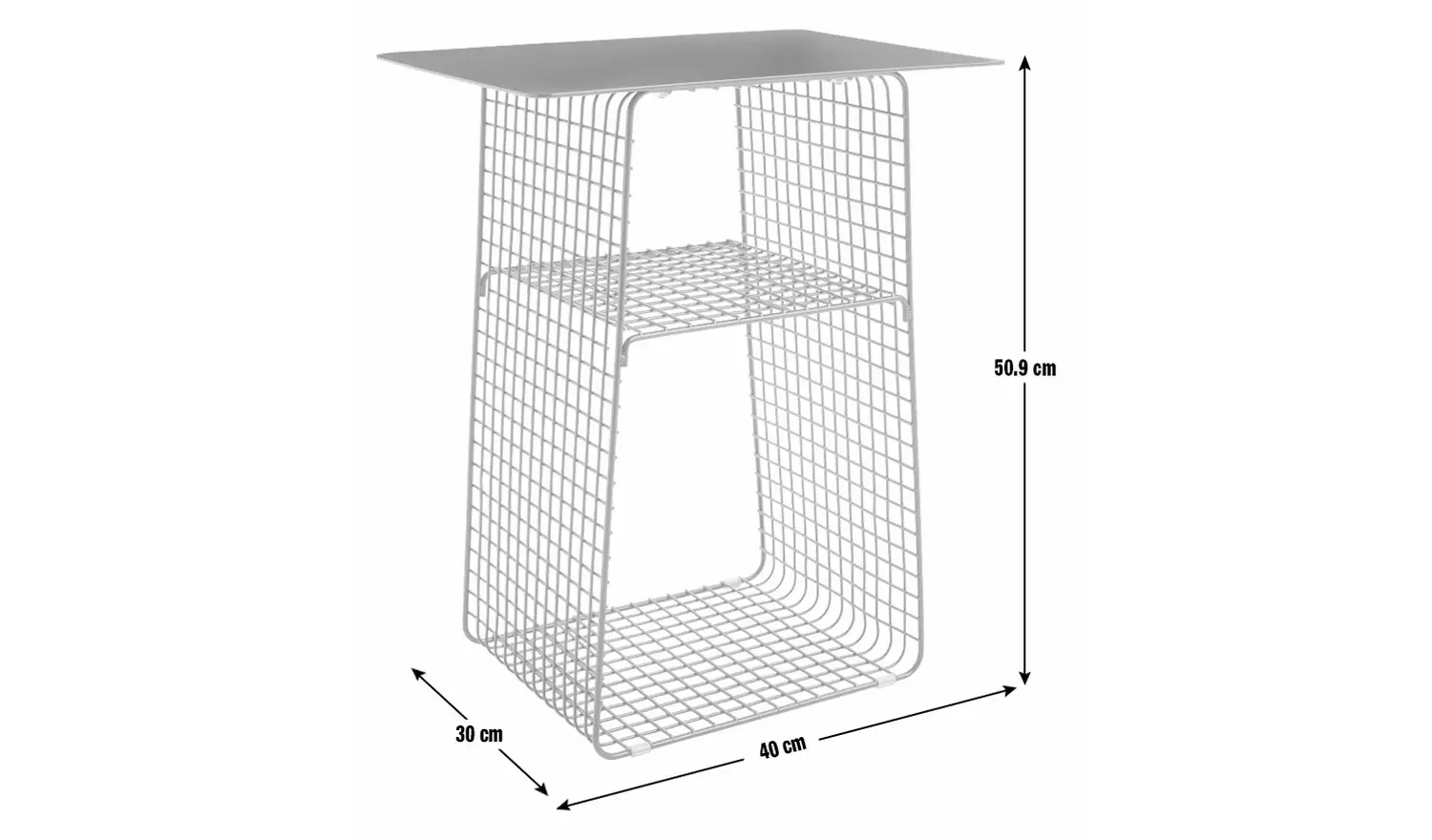 Habitat Cal Metal Bedside Table - Black