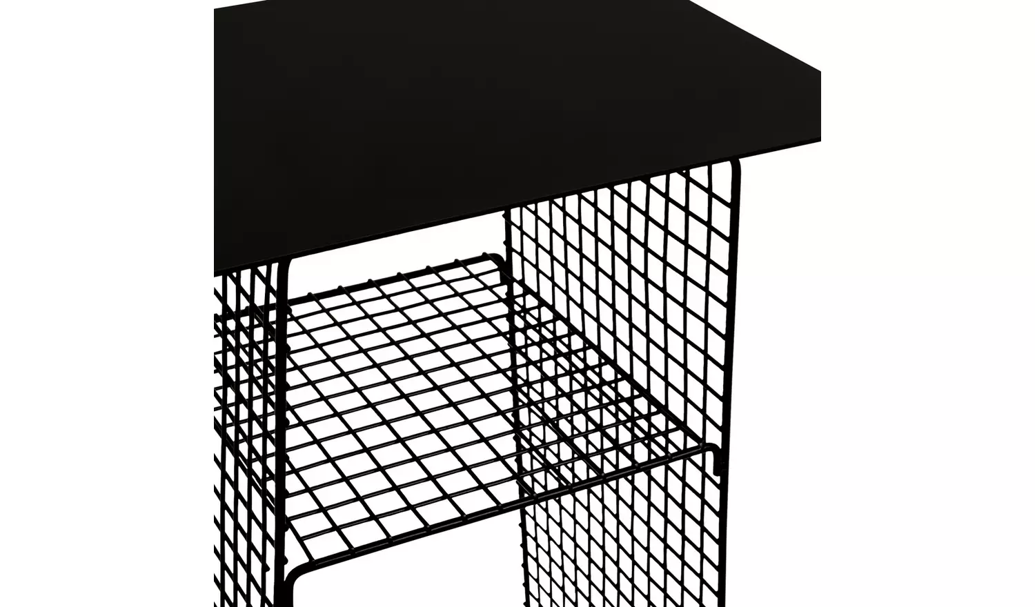 Habitat Cal Metal Bedside Table - Black