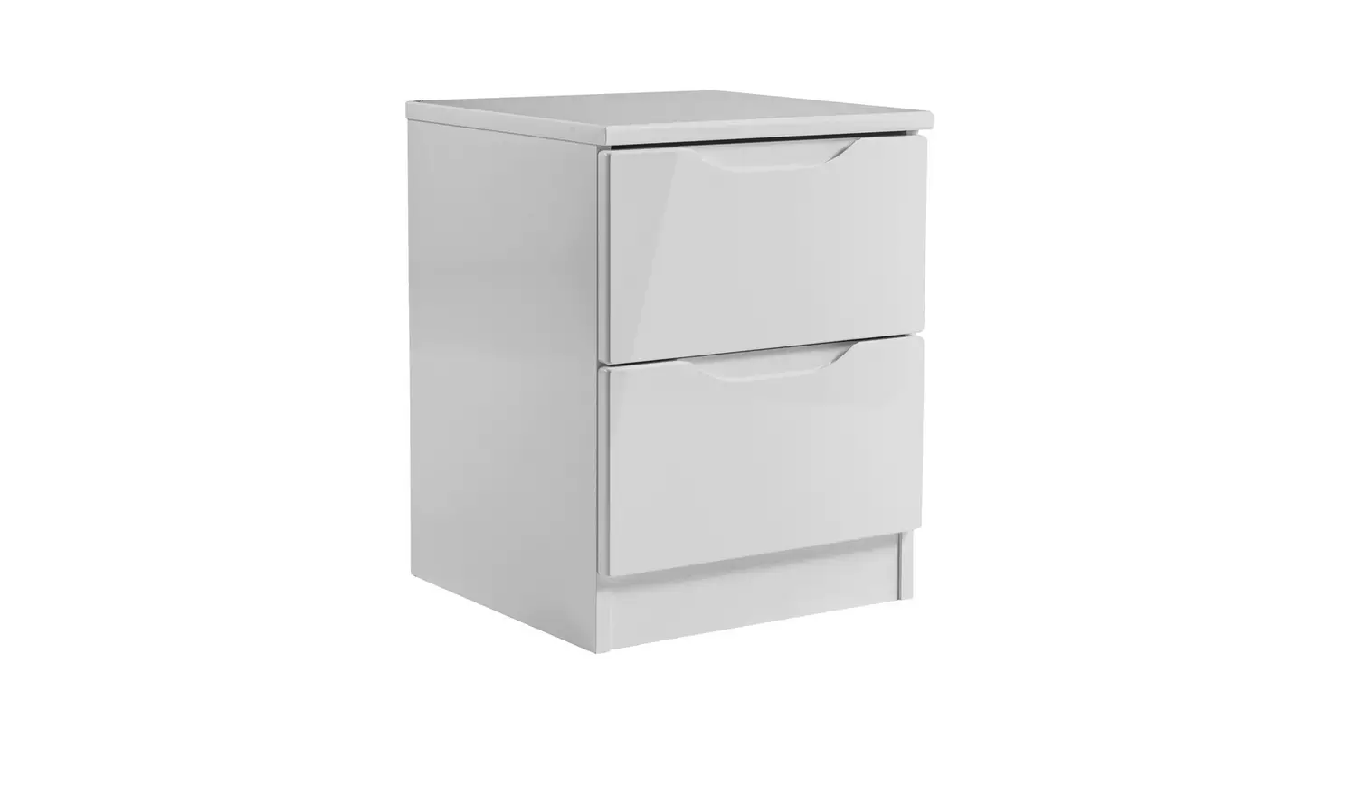 Legato 2 Drawer Bedside Table - Grey Gloss