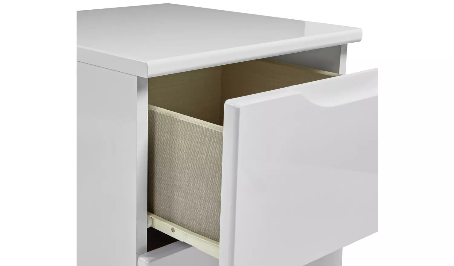 Legato 2 Drawer Bedside Table - Grey Gloss