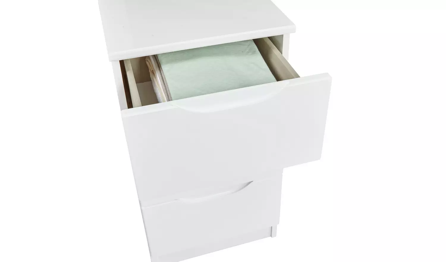 Legato 3 Drawer Bedside Table - White Gloss